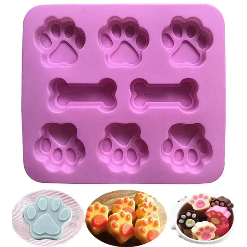 

Mold Cake Molds Bone Cookie Cutter Fondant 3D DIY Cat Paw Silicone Bakeware Molds Baking Accessories Dog Footprint Silicone