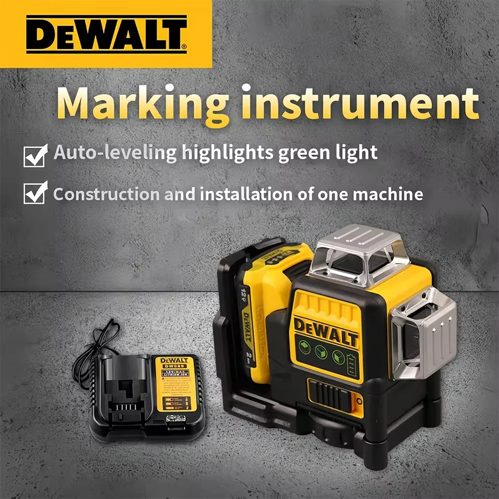 Dewalt DW089LG Laser Level 3 Sides*360 Degree Vertical Green Lines 12V Lithium Battery Horizontal Meter Outdoor Power Tools