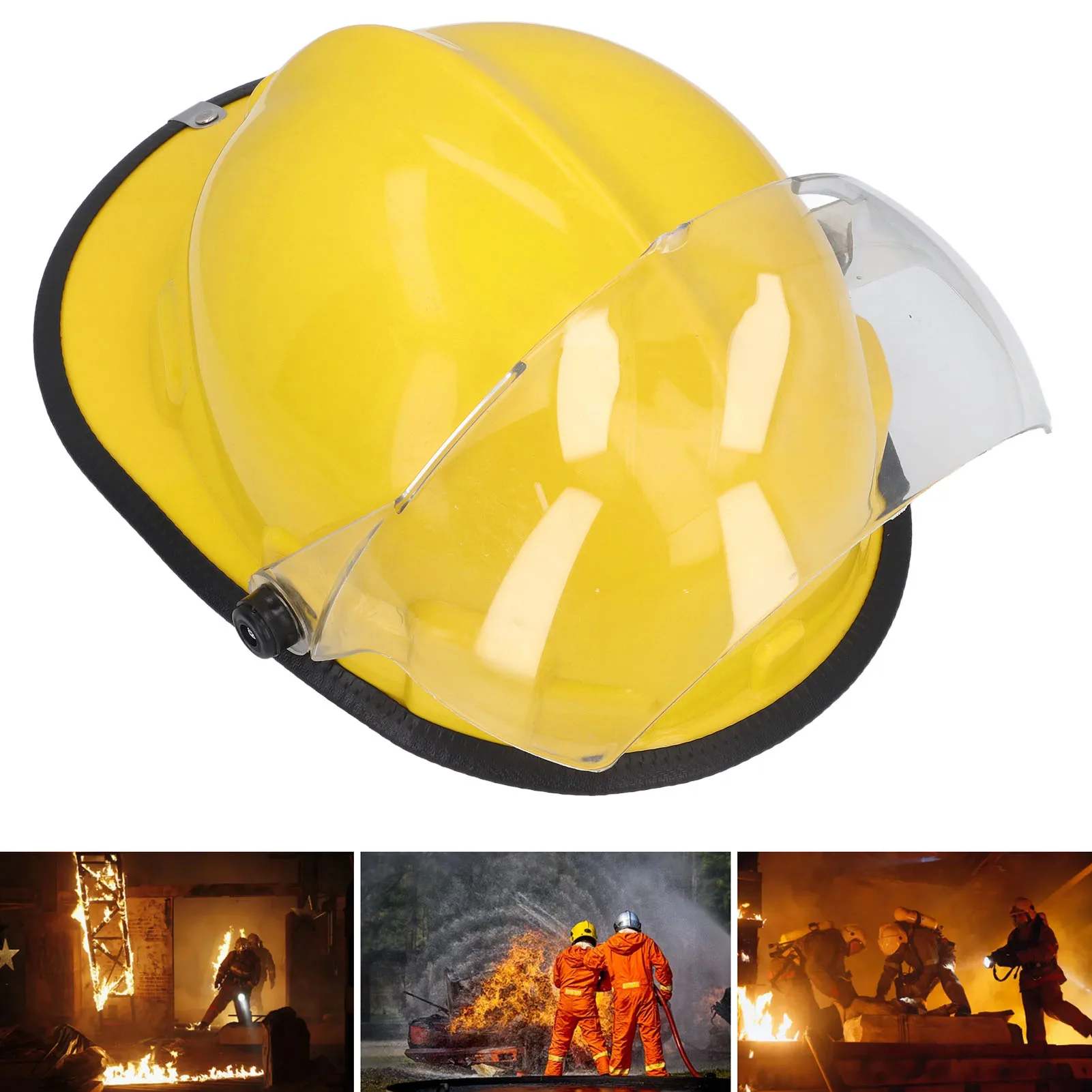 ZK40 Fire Rescue Helmet with Face Shield Flame Retardant Adjustable Shock Resistance Full Head Protection Fire Fighter Hard Hat