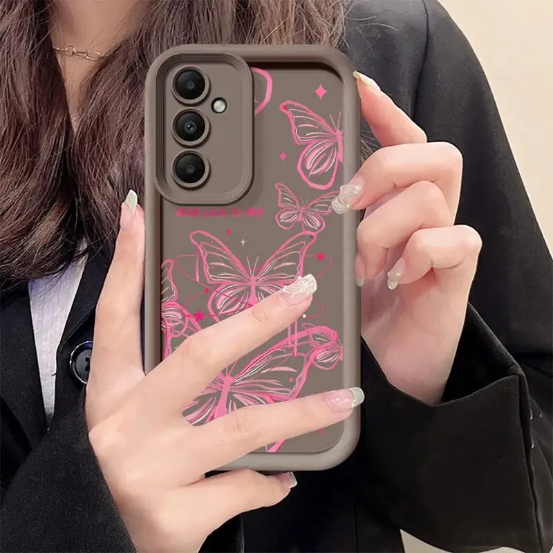 phone cases for Samsung Galaxy A55 A34 A25 A12 A35 A23 A24 A14 A54 A13 Angel Eye Ladder funda Cover Good Luck To You Butterfly