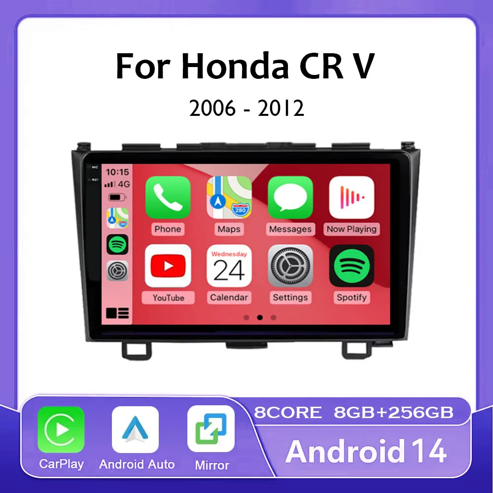 

Автомобильный радиоприемник Android 14 для Honda CR-V 3 RE CRV 2006 2007 2008-2012 Беспроводной CarPlay Auto 4G + WIFI DSP Автомобильный мультимедийный GPS Autorad