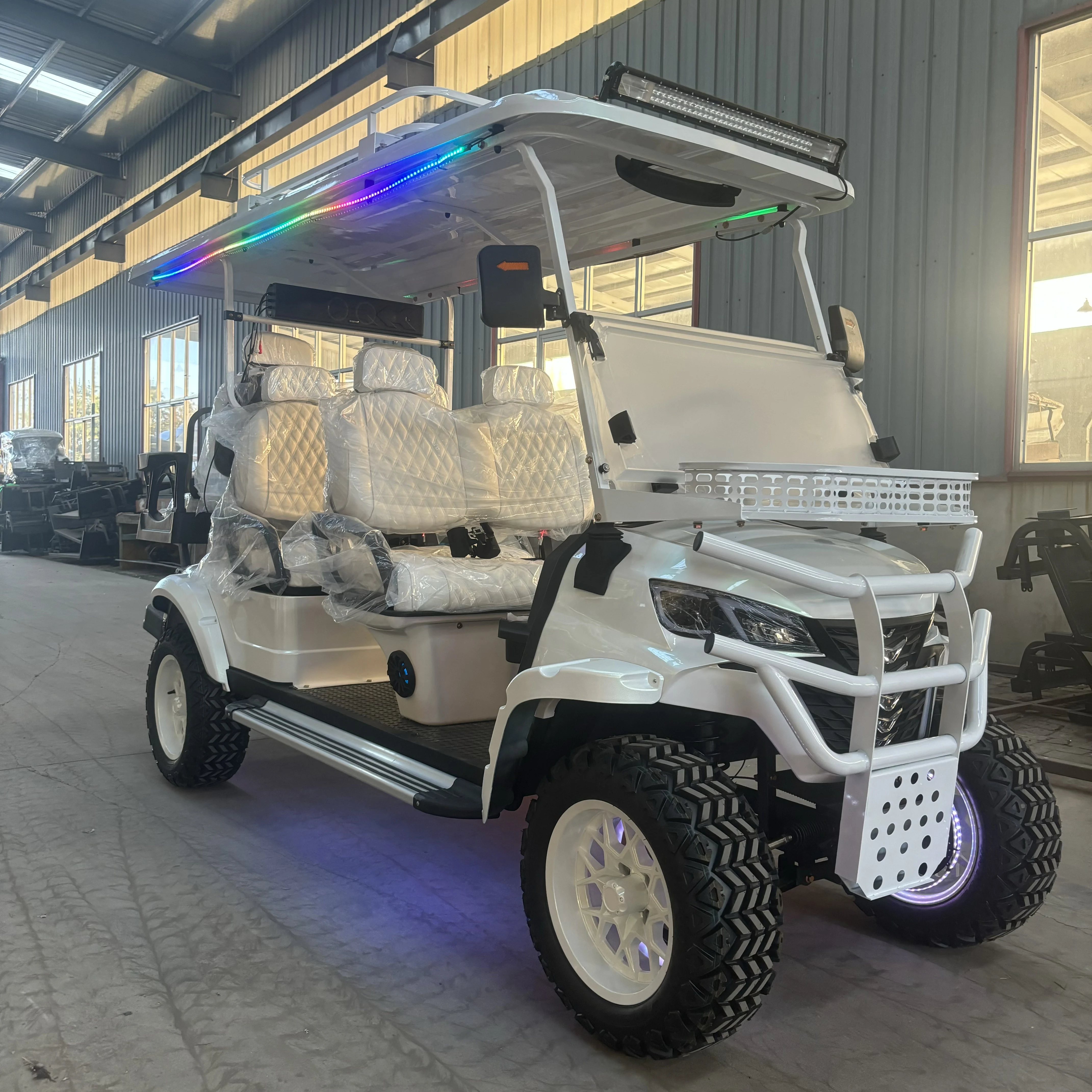 WELIFTRICH 4 +2 Seaters 6 Seats Customized Gas Golf Carts Off Road Electric Golf Push Cart Electric Sightseeing Cart