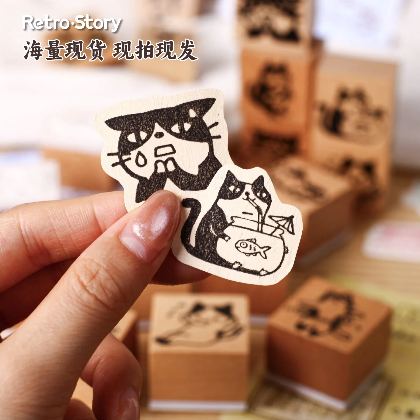 Cute Pet Alphabet Wooden Rubber Stamps, Vintage Decorative Stationery Seal Set, Ideal for Scrapbook Planner Handmade Card Making - view 3