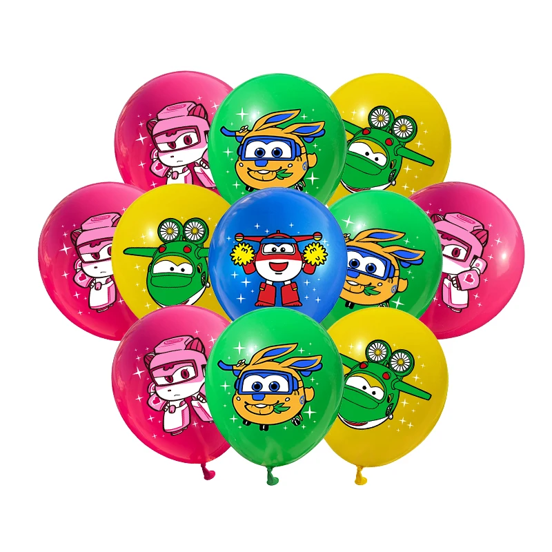 

12pcs 12inch Super Pilot Flyer Cartoon theme Birthday Party baby shower decorations tableware Stickers balloon decoration