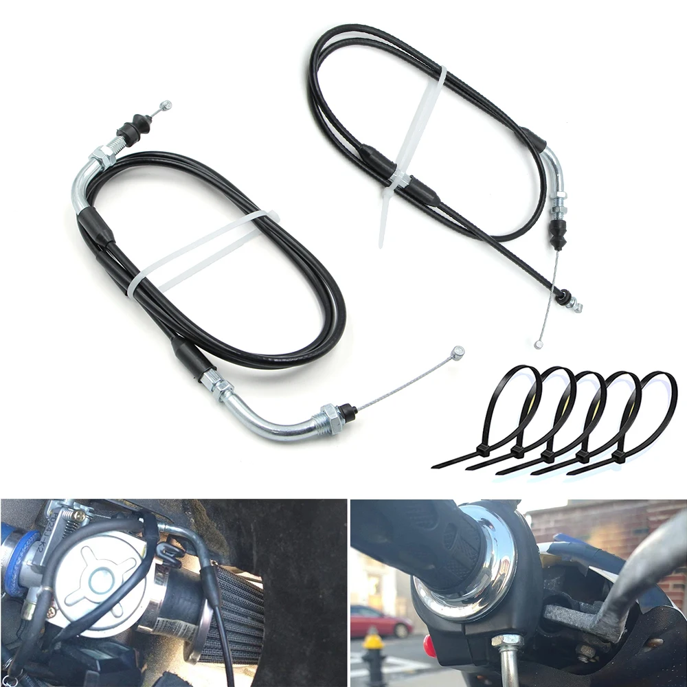 Throttle Cable 120/198/215cm Universal Motorcycle Accelerator Gas Throttle Carburetor Choke Cable for GY6 Engine Scooter Pitbike
