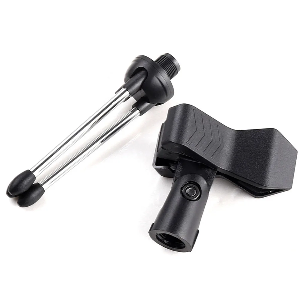 

2pcs Rotatable Microphone Stand Stable Desktop Bracket Tripod Holder For Conference Broadcast Lecture Durable Plastic Mic