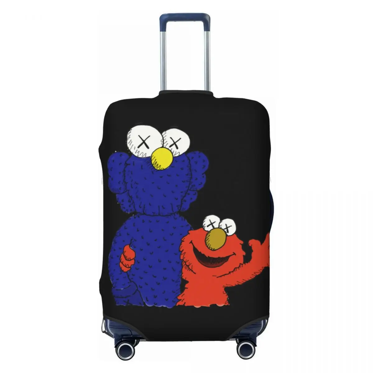 

Custom Funny Cartoon Cookie Monster Travel Luggage Cover Dust Proof Muppets Suitcase Cover Protector Fit 18-32 Inch