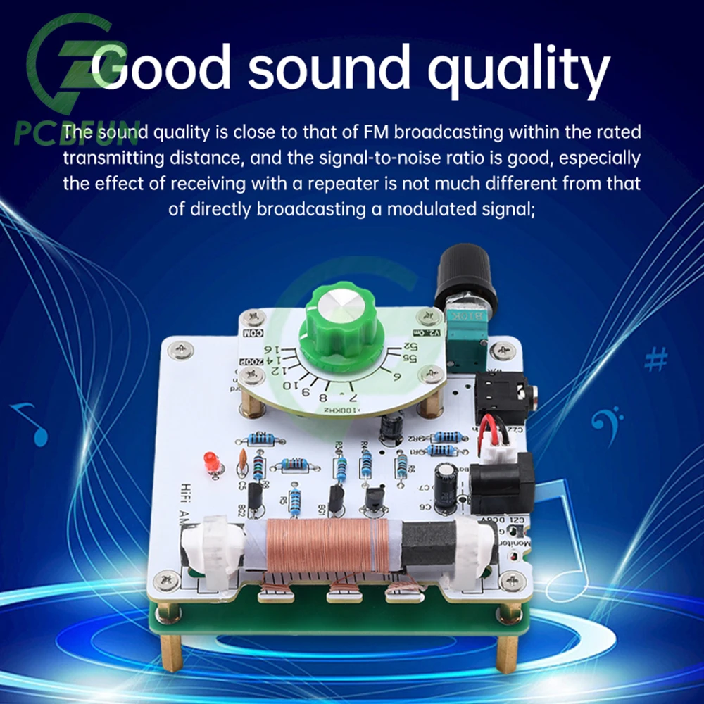 525~1605kHz MW AM AM Radio Transmitter DIY Circuit Board Amplitude Modulation Radio Transmitter Ore radio Mother Board 6V