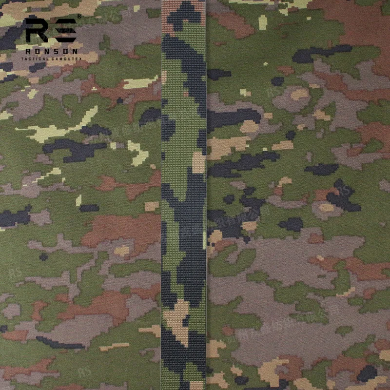 

M09 Ejercito Boscoso Pixelado Camouflage 1 Inch 25mm Sling Printed Polyester Webbing Tape for Tactical Bags and Backpacks Use
