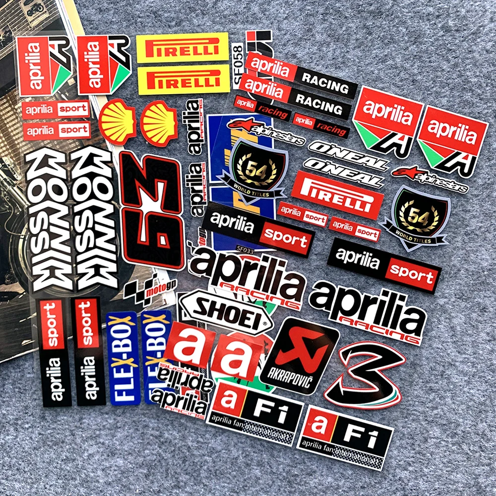 For Aprilia Pegaso 650 RS660 SR50 RSV4 RR1000 RS125 SR160 Motorcycle Body Fuel Tank Helmet Motor Bike Accessories Stickers