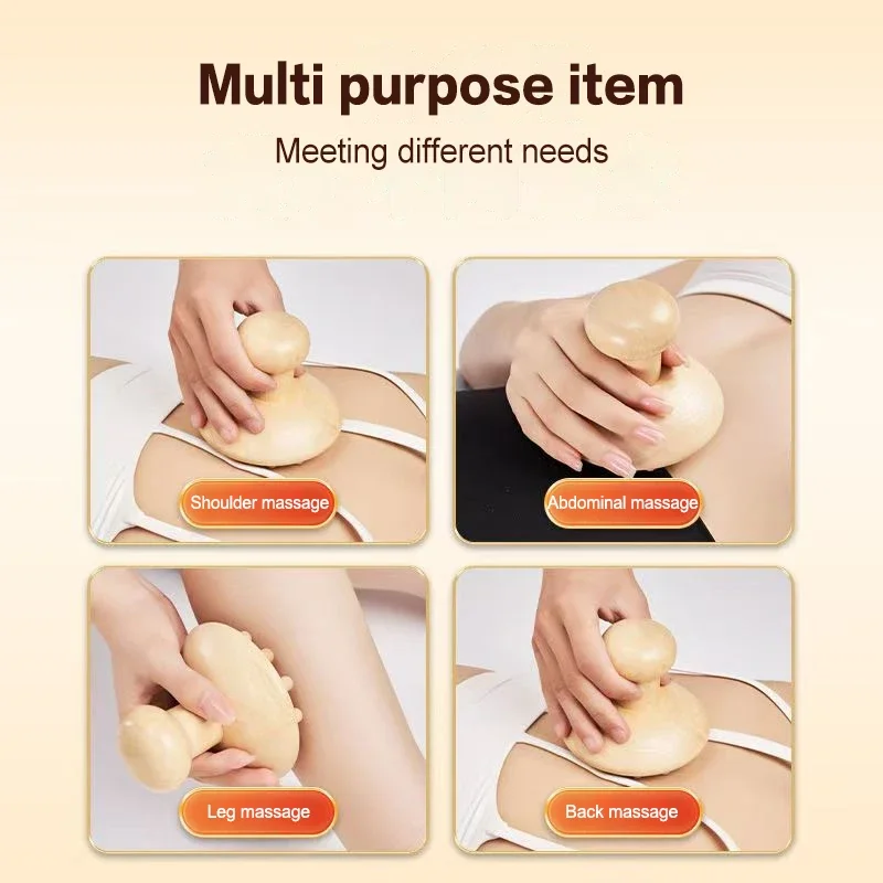 Wooden Mushroom Shape Manual Massage Tool For Full Body Anti-Cellulite Therapy Lymphatic Drainage Massage Aid