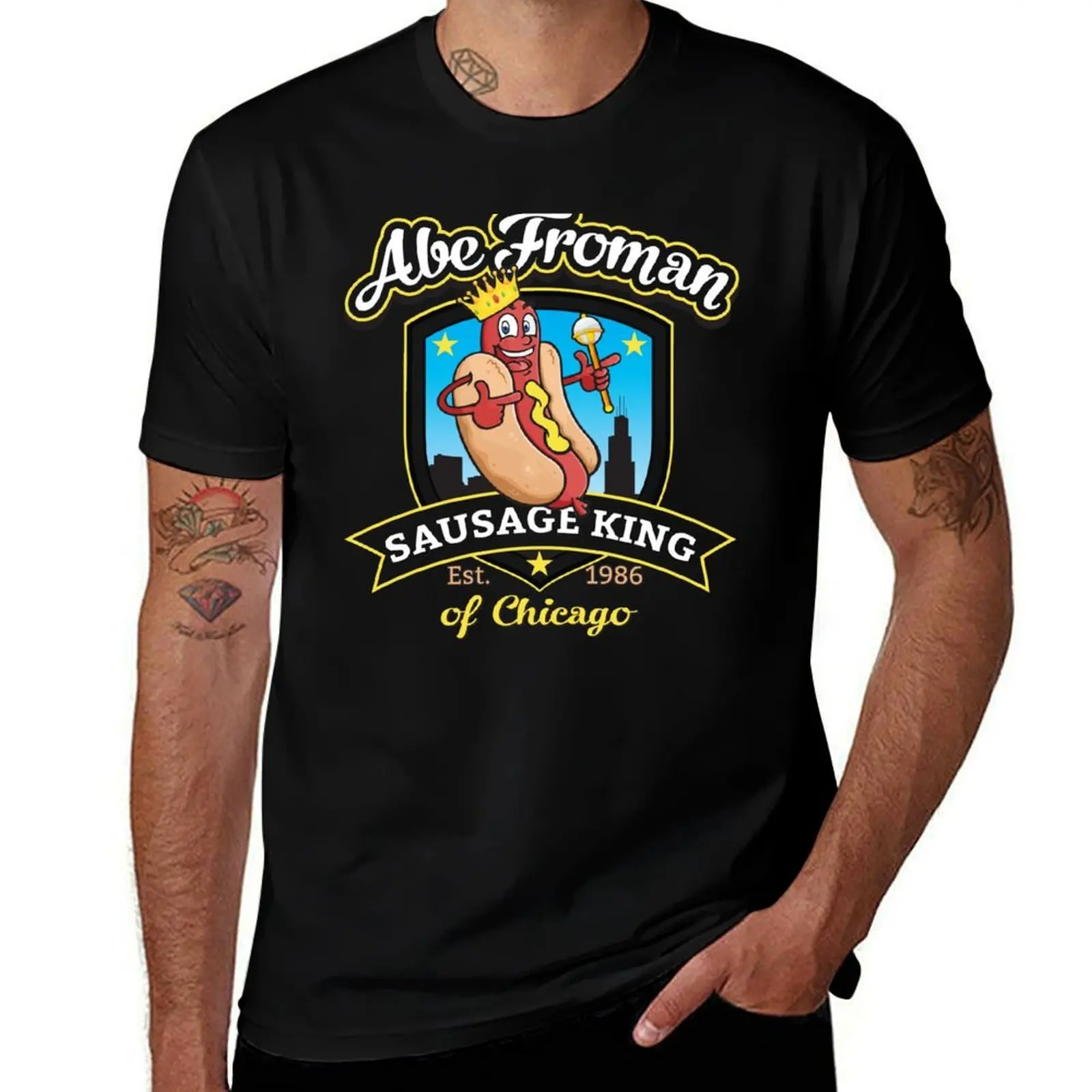 Abe Froman Sausage King of Chicago T-Shirt Holiday Casual Short Sleeve Top