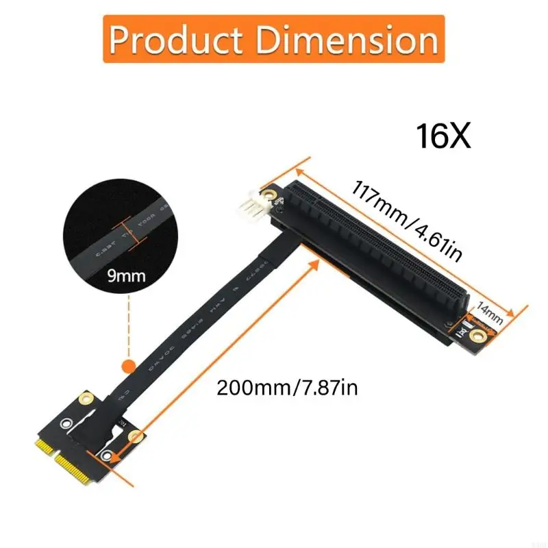 Build Cable Placement Line, Mini PCIe to PCIe 1X/4X/8X/16X Flexible Ribbon Cable for Internal Expansion Card Position Changes