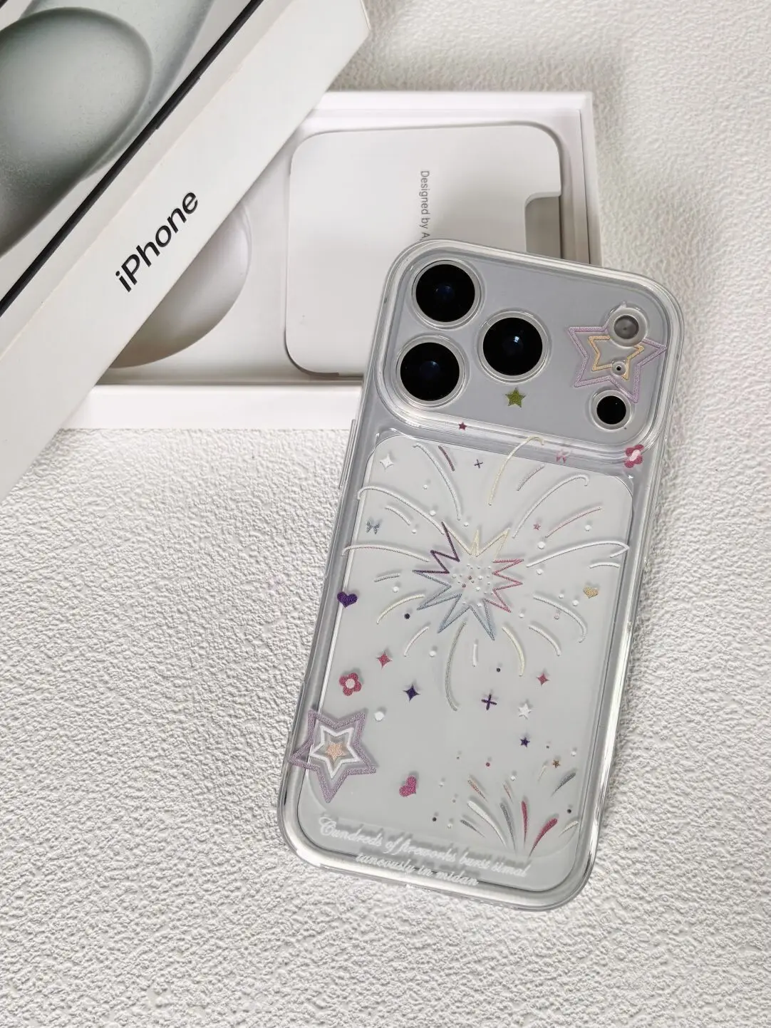 Colorful Pentagram Cartoon Phone Case For iPhone 17 Pro Max Air X XR XSMax 16e 15 14 13 Mini 12 11 Y2K Transparent Soft Cover