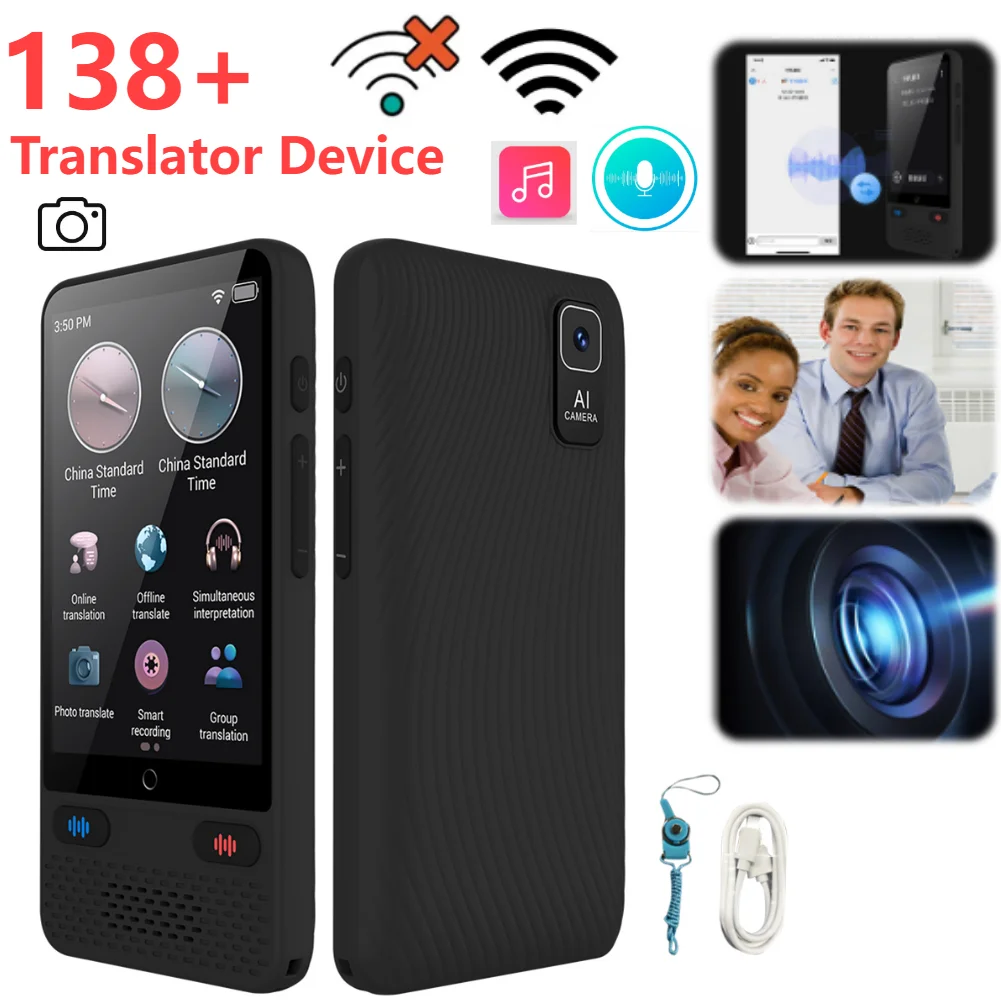 S85 Portable Audio Translator 138Language Smart Translator Offline In Real Time Smart Voice AI Voice Photo Translator For Travel