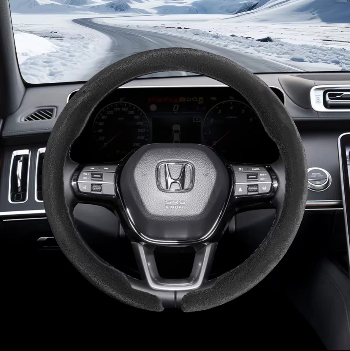 

38cm Winter Warm Steering Wheel Cover Soft Plush Steer Cover For Honda Mugen Power Civic Accords CRV Hrv Jazz CBR VTEC VFR
