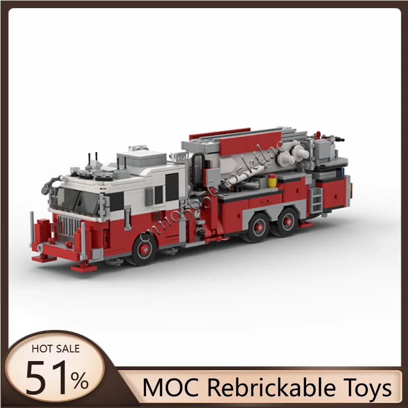 

1365 PCS MOC City Engineering Advanced Fire Truck Model Technology Building Block Creative Children Toy Birthday Christmas Gift