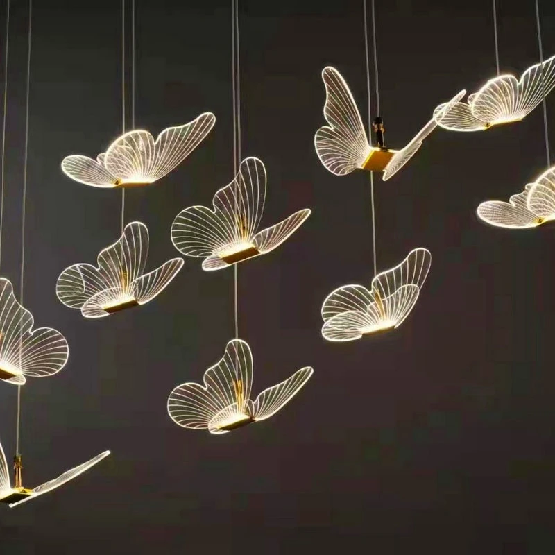 Imagem -02 - Modern Butterfly Pendant Lamp Paisagem Atmosfera Lâmpadas Indoor Butterfly Lights para Home Wedding Decoração Led String Light