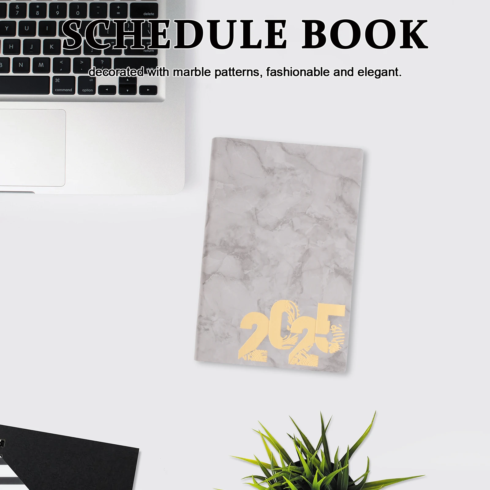 

2025 Marble Cover Daily Planner Gray Office Supplies Weekly Monthly Agenda Organizer Schedule Notebook Food Diary