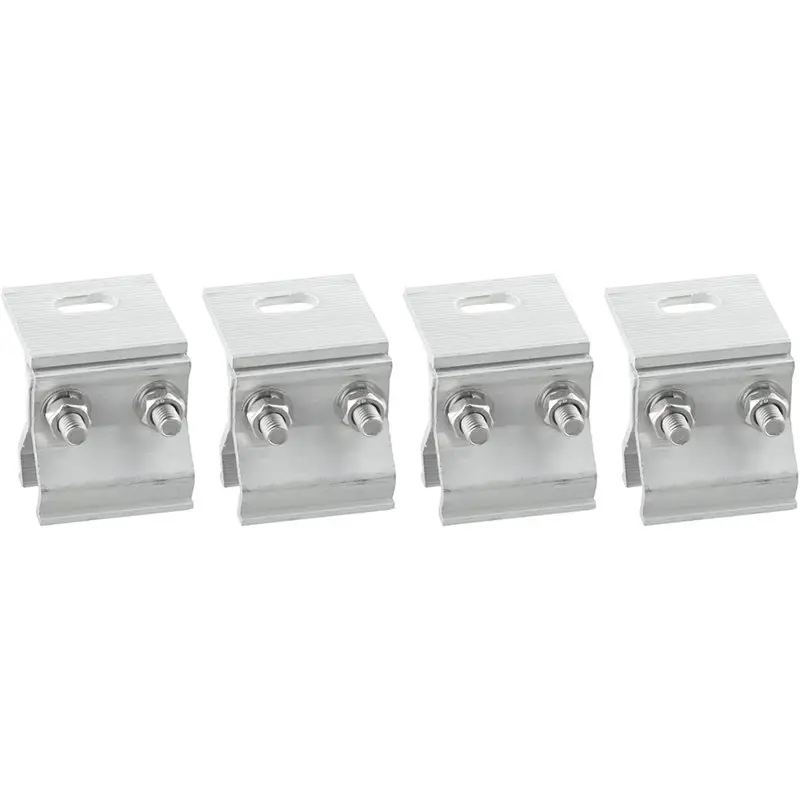 [NEWA76K!】 Aluminum Alloy For RV House Boat Framed Module Roof Mounting Bracket Kit 4Pcs Solar Panel Clamps