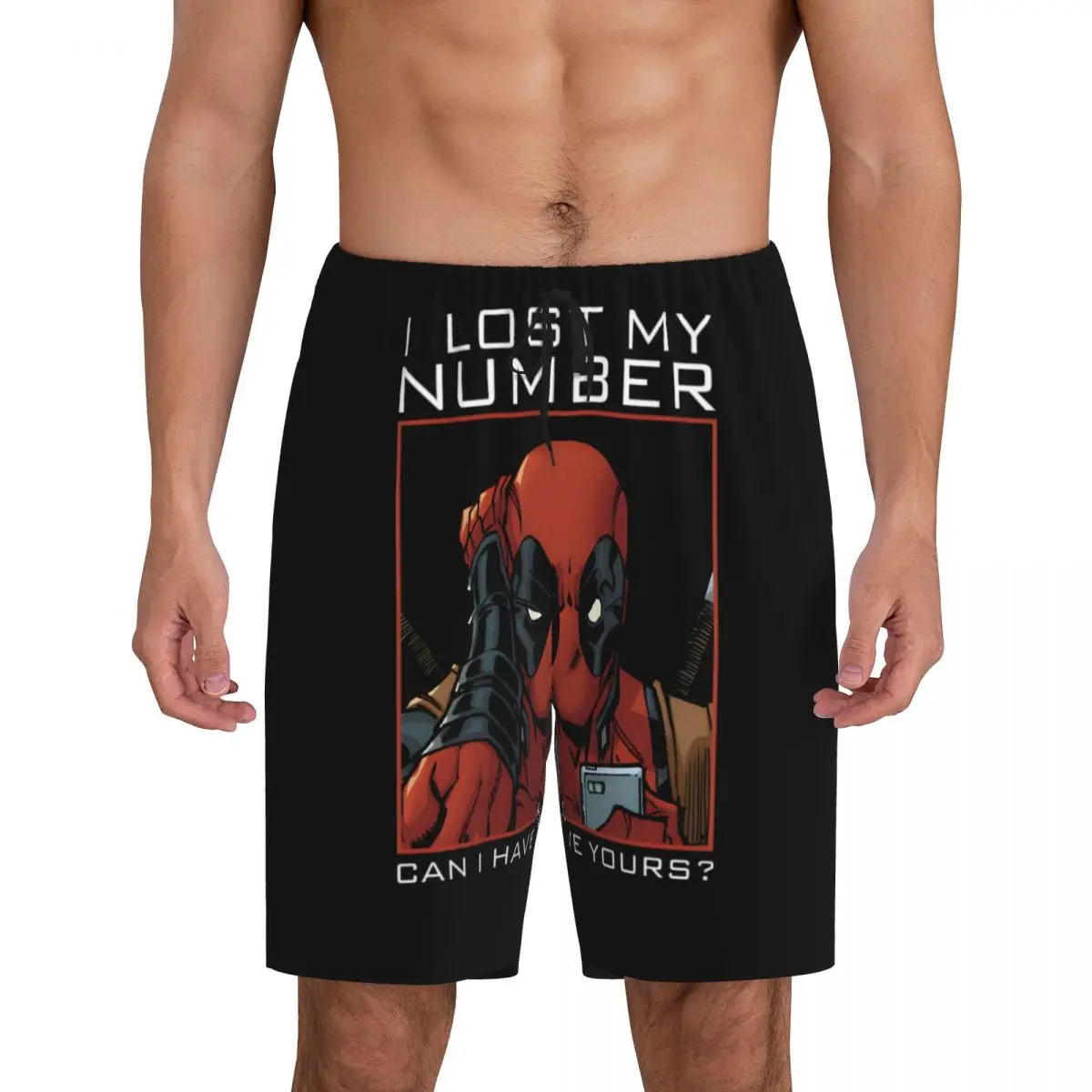

Пижамные шорты с принтом Дэдпула, мужская одежда для сна, короткие пижамы с карманами