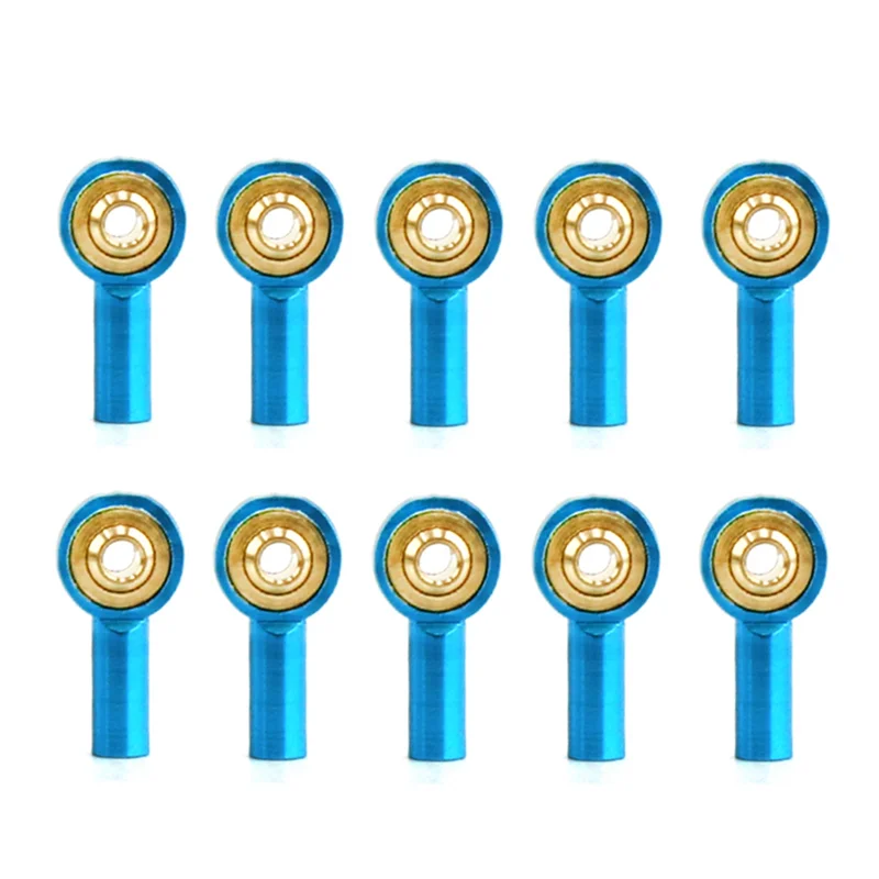 10Pcs Metal M2 Link Tie Rod End Ball Joint Buckle Steering Pushrod Tie Rod End for RC Car Boat Upgrade Parts,Blue