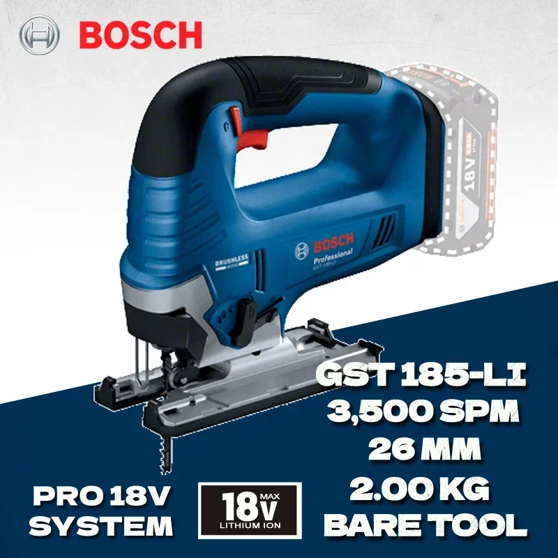 bosch jig saw sem fio com motor recarregavel brushless curve saw corte de madeira cross cut jigsaw bare tool 18v gst185 li gst185 li 01