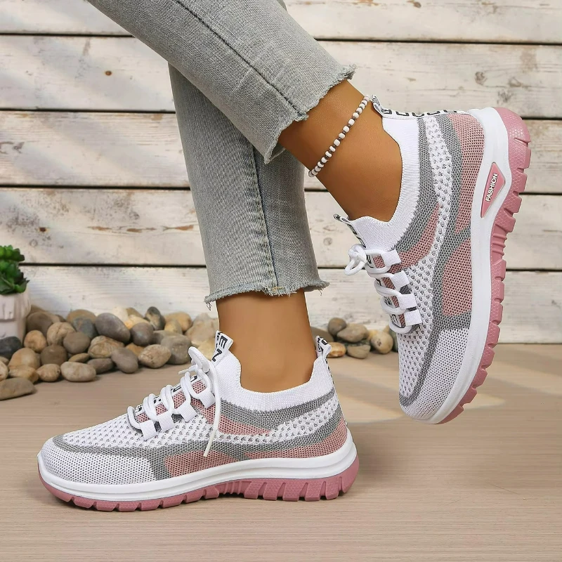 Damenschuhe Sommer 2026 Lässige Sneaker Neuer Stil Zweifarbige Einzelschuhe, Vielseitige, Lässige und Modische Arbeitsschuhe – Detail 4