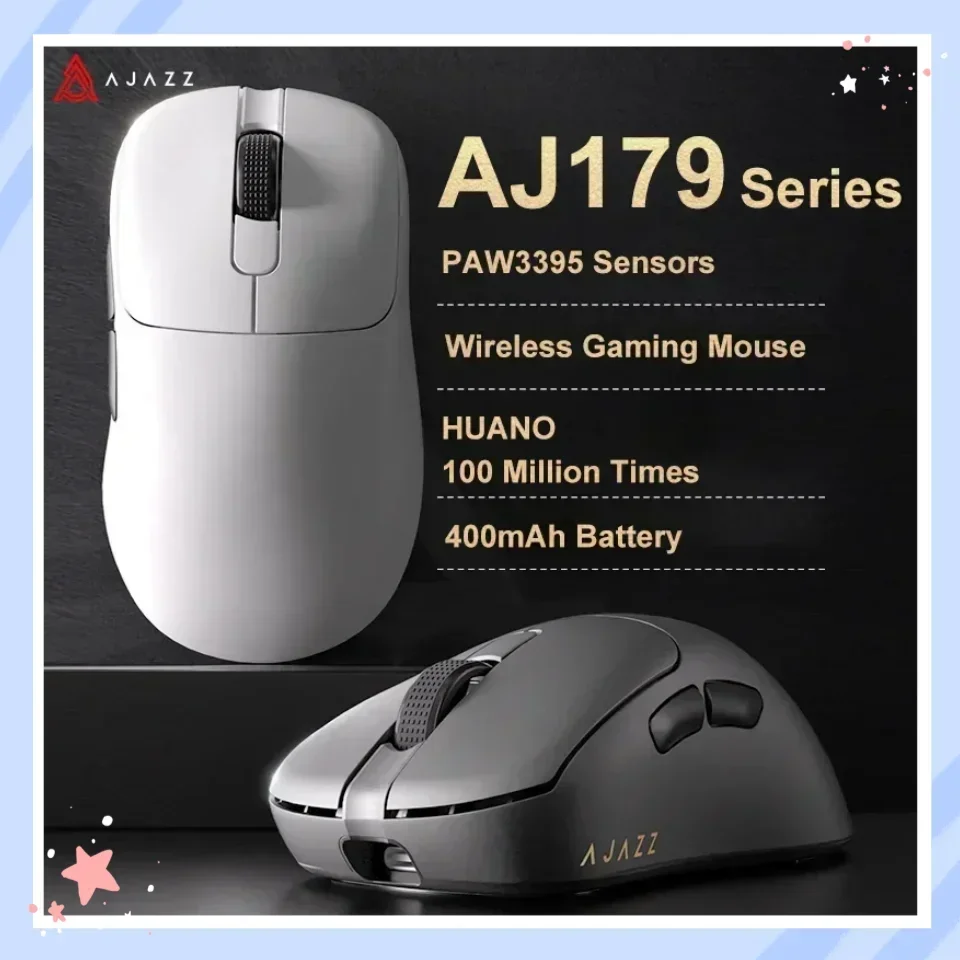 AJAZZ AJ179P Wireless Gaming Mouse PAW3395 RGB Charging Dock 26000DPI Lightweight Mouse, Suitable for PC Gaming Laptop