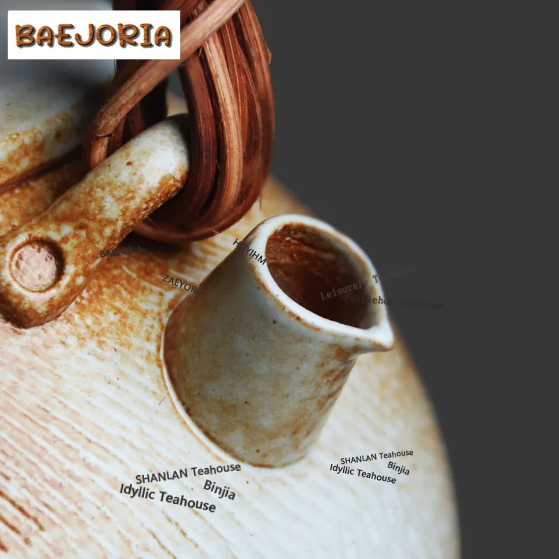 BAEJORIA 1200ml Zhiye Wood-fired Plant Ash Lifting Handle Boiling Water Kettle Large Capacity Tea Maker Pot Bubble Tea Kettle