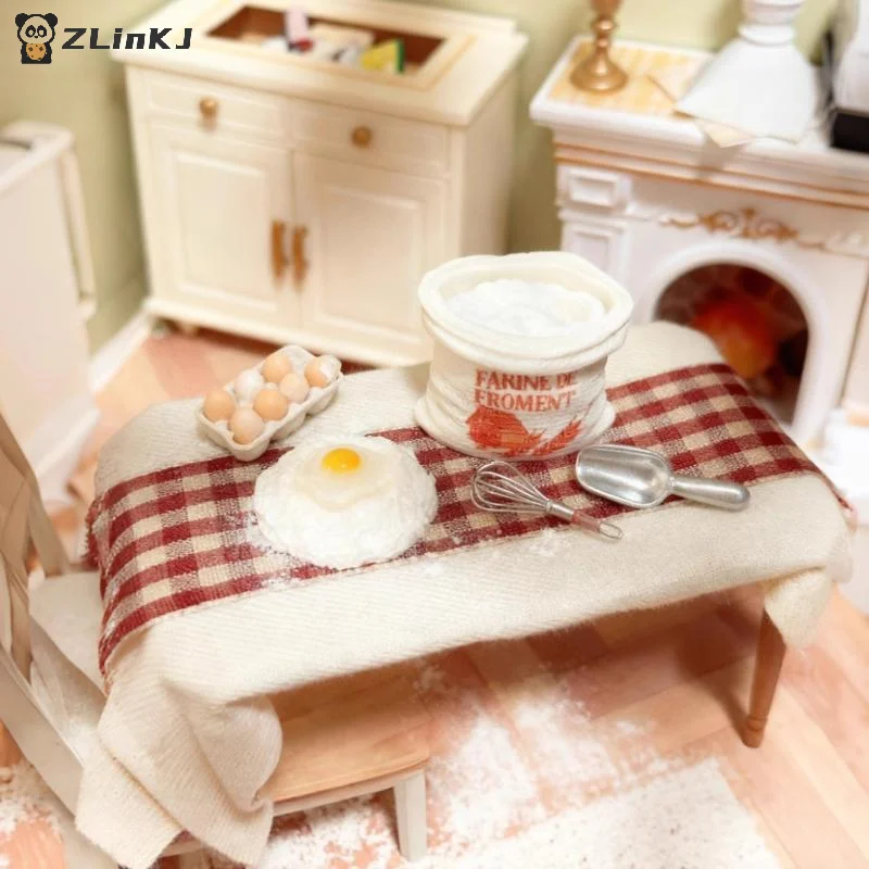 1 Set Cute Miniature Dollhouse Mini Flour Bag Kit Model Play Kitchen Food For Doll Accessories Toy Home Decoration