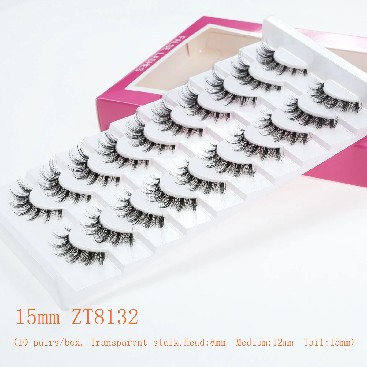 Cílios fofos de haste transparente natural Xuanfeiwu para cílios esparsos, fáceis de aplicar para uso diário, ondulação de maquiagem, cílios postiços tridimensionais, cílios de desempenho fofos