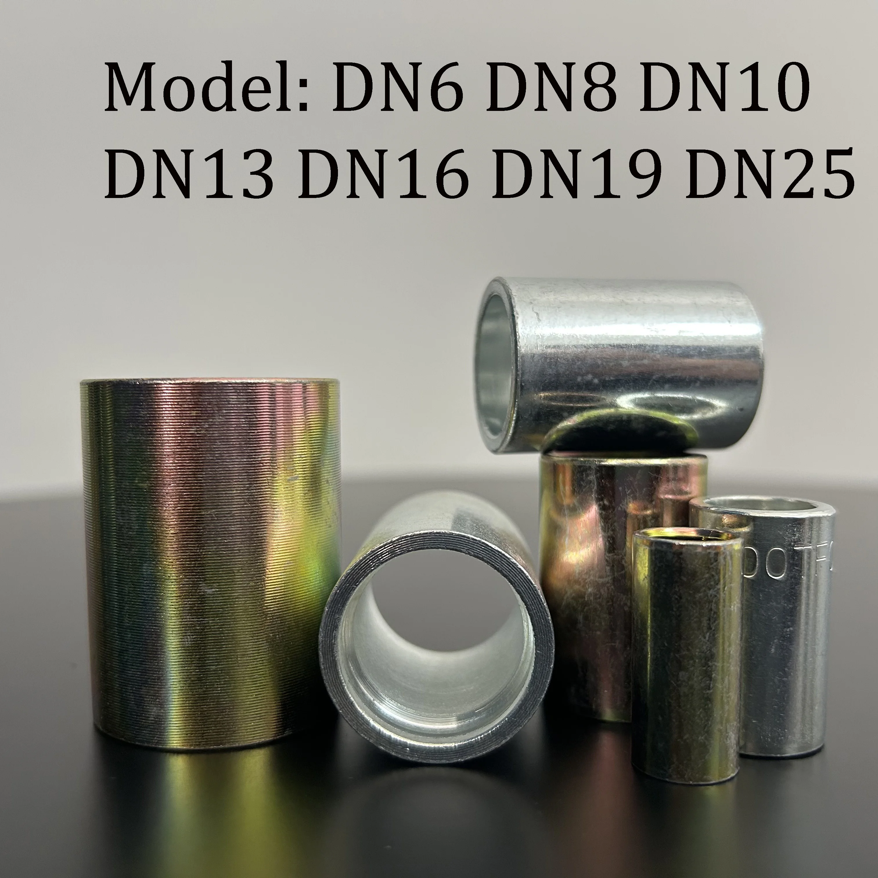 1 set /2 pieces High-Pressure Hose Crimp Tools Carbon Steel Galvanized Iron Sheet Hose Compression Steel Sleeve Pipe Joinert