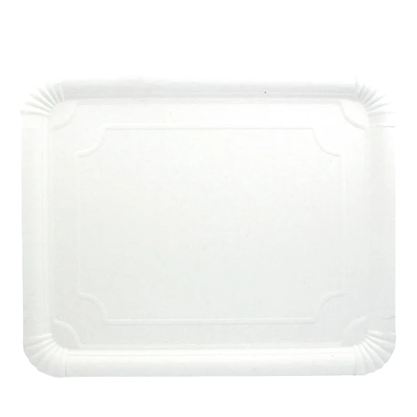 MONOUSO | Bandeja de Cartón Rectangular Blanca 31x38 cm (50 Uds)