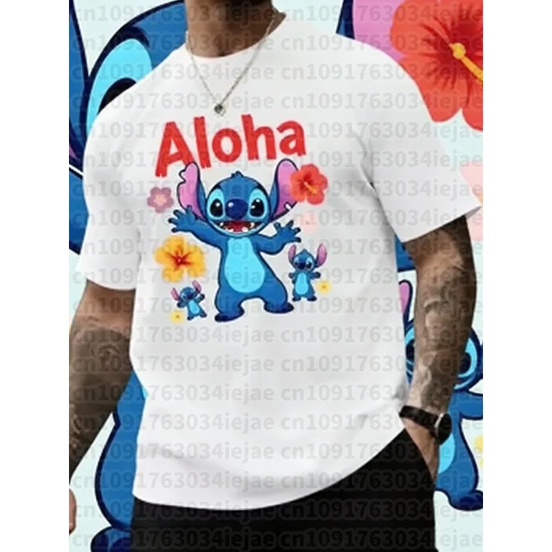 2025 sommer Gothic Stich Disney Lustige Cartoon Männer 100% Baumwolle Gedruckt T-shirt Grafik T-shirt Hip Hop Top Tees männer Kleidung