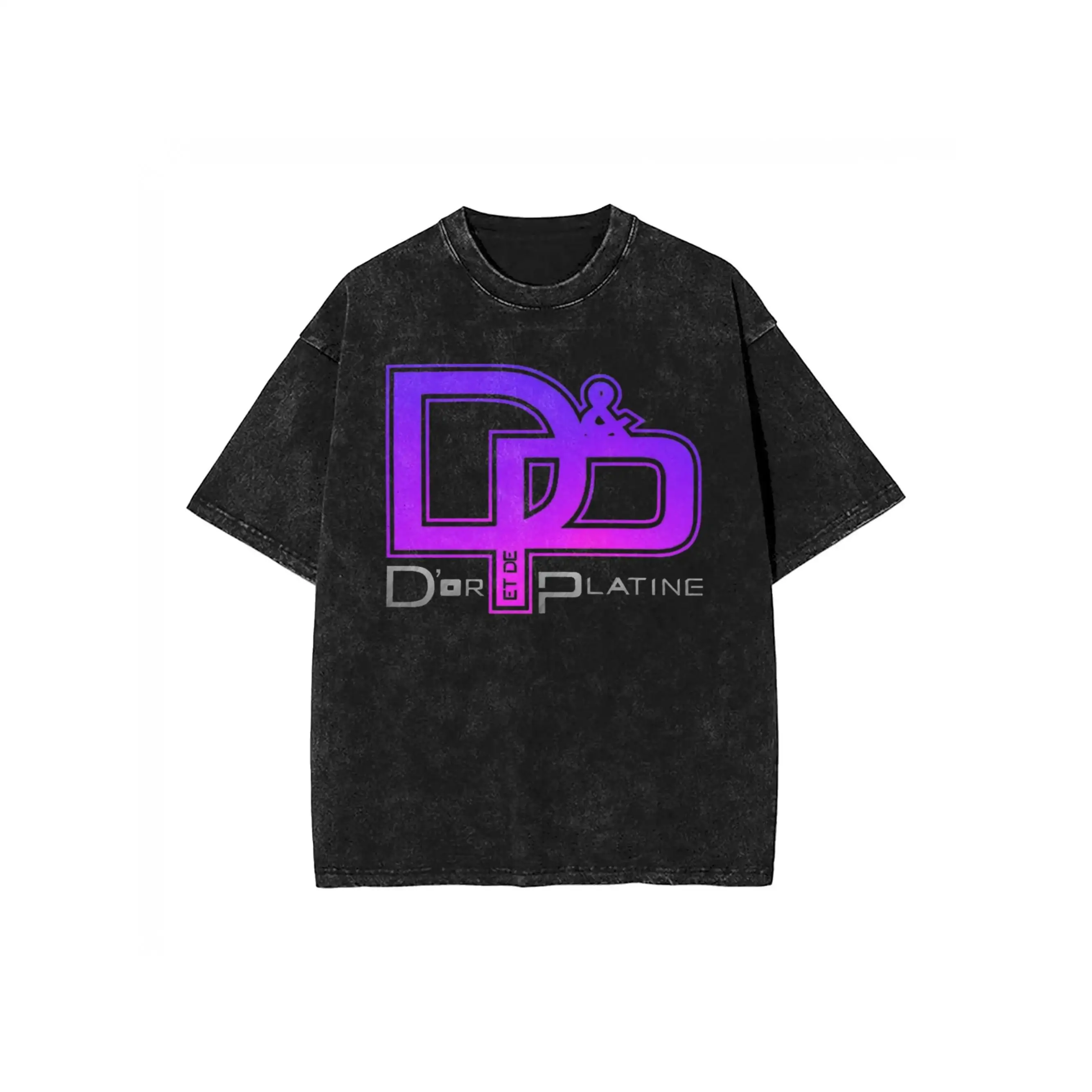 

Men's & Women's Vintage Graphic Tee - Soft Heavyweight Cotton Shirt With Purple Crown, Black Retro T-Shirt For Gym, Running, Eve