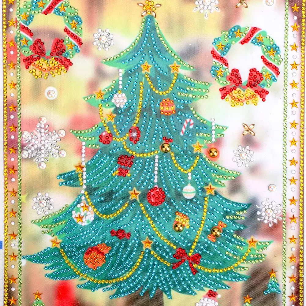 Christmas Tree Diamond Painting Special Shaped Diamond DIY 5D Partial Drill Cross Stitch Kits Crystal Rhinestone Picture Arts