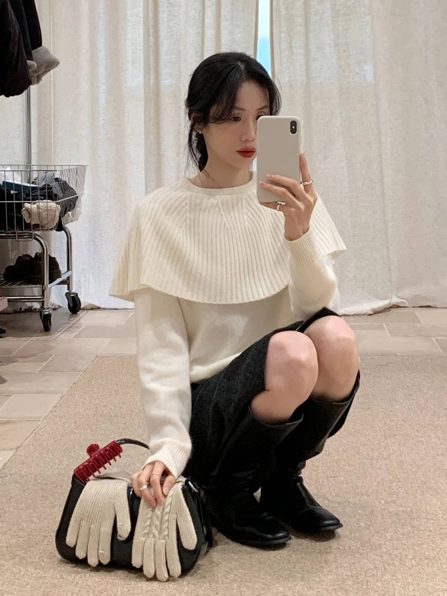 

Korean Sle Casual Woolen Knitted Sweater Women's Autumn Winter Design Unique High Faion Loose Fit Hooded Sweater