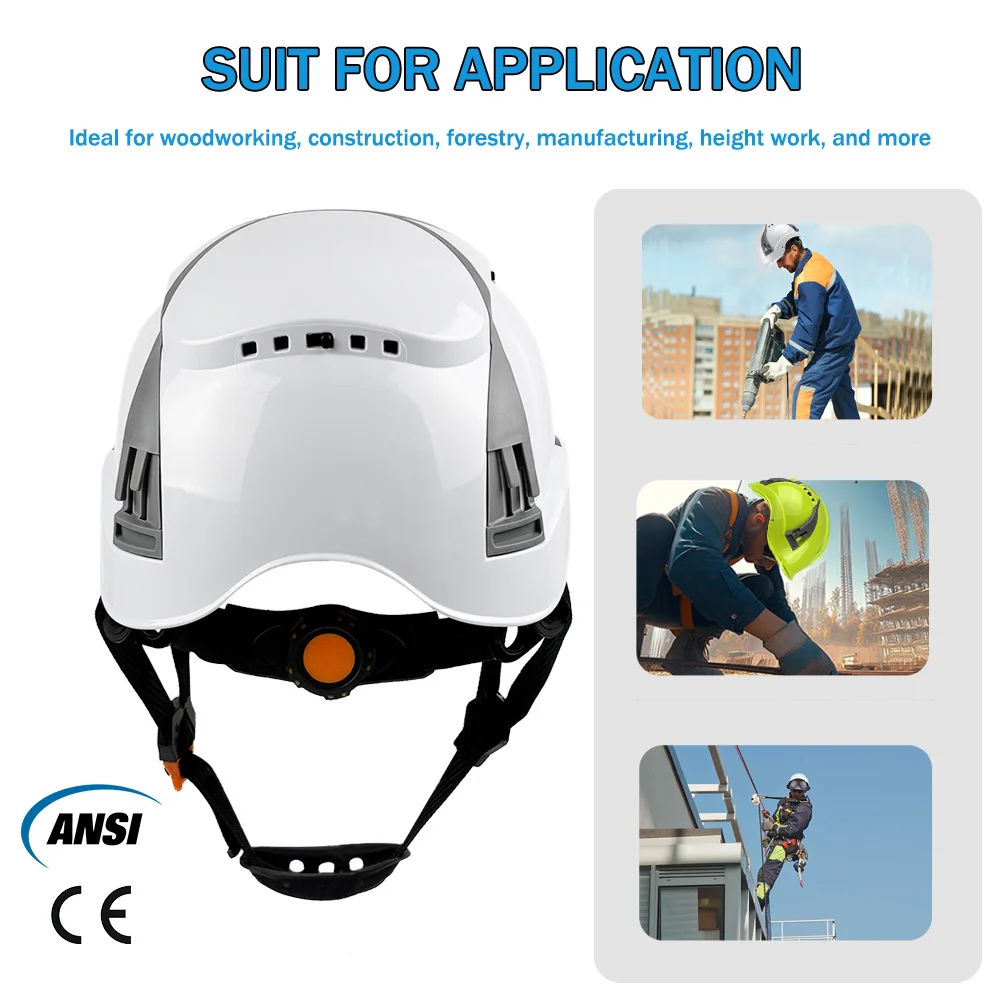 خوذة أمان البناء CE مع فتحة تنفيس قابلة للتعديل ABS قبعة صلبة مهندس قبعة العمل قبعة أمان للتسلق في الهواء الطلق ANSI Z89.1 #4