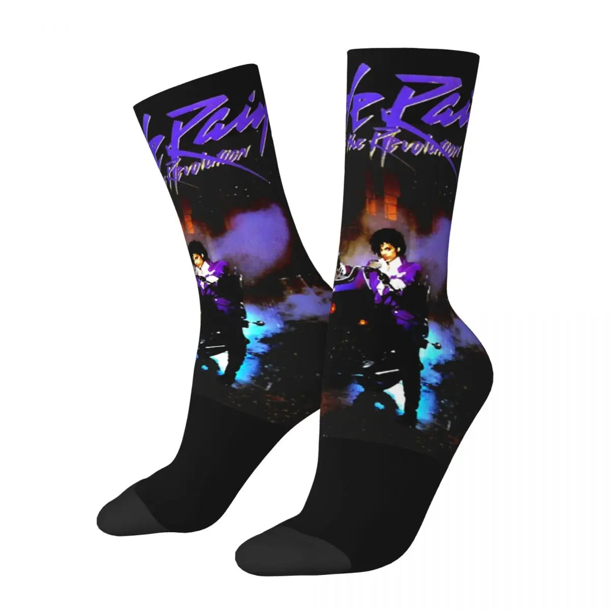 Adults Men Socks Princes Purple Rains Rock Band Stockings Autumn Fashion Medium Soft Socks Graphic Running Anti Slip Socks