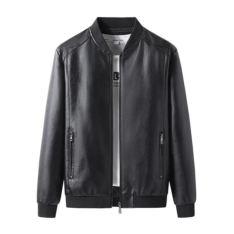 Men's Outerwear, Men's Spring and Autumn Style Leather Jacket, Men's New Popular Korean Slim Fit, Thin Style Trendy Clothes