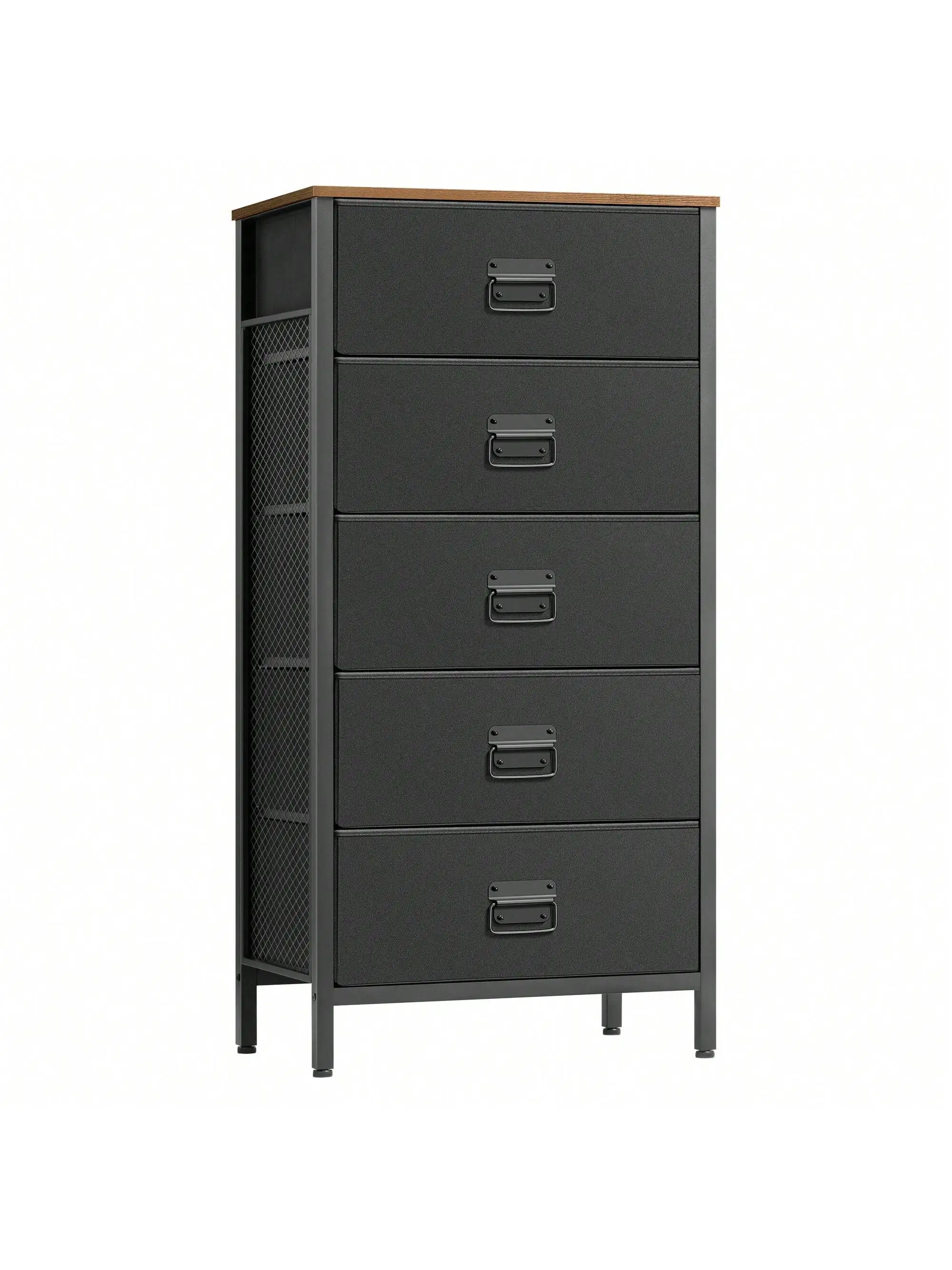 SONGMICS Dresser for Bedroom, Storage Organizer Unit with 5 Fabric Drawers, Chest of Drawers, Steel Frame, for Living Room