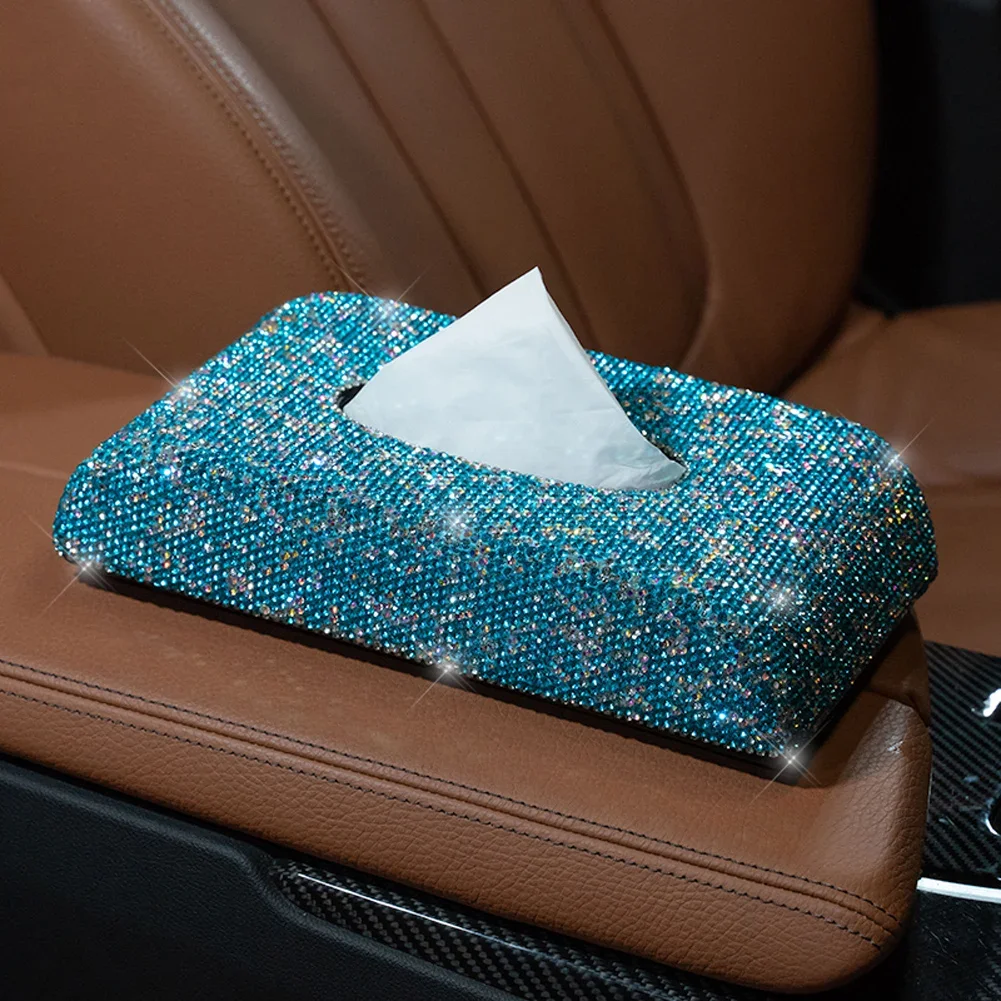 1 Piece Universal Bling Crystal Diamond Rhinestone Car Paper Towel Box Tissue Box