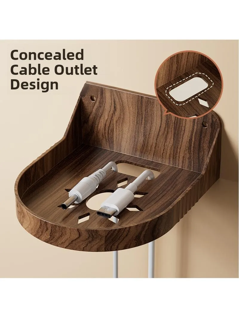 복숭아나무 벽걸이형 라우터 수납장 무타공 모니터 홀더 홈 정리 거실용