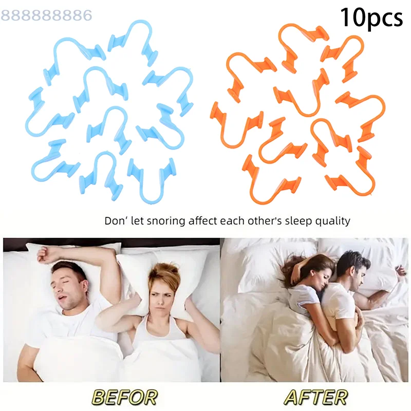 10개 실리콘 코 확장 클립 코골이 방지 장치 - 코골이 방지, 더 나은 호흡, 수면의 질 향상
