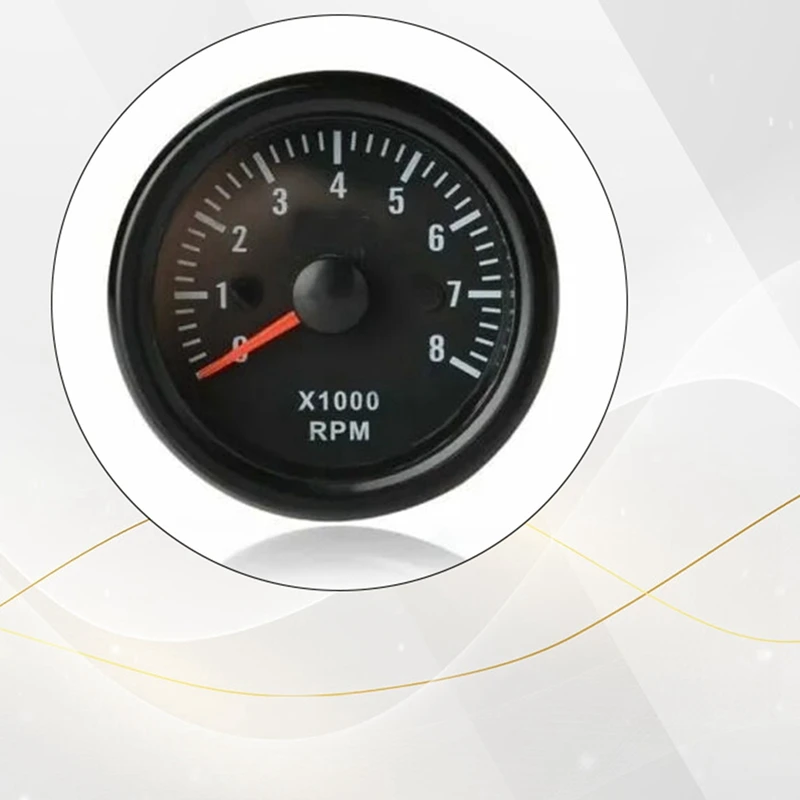 52MM Electrical Tachometer 0-8000 RPM 2Inch RPM Tacho Meter For 2 3 4 5 6 8 Cylinder Gasoline Engine Car Boat Yacht