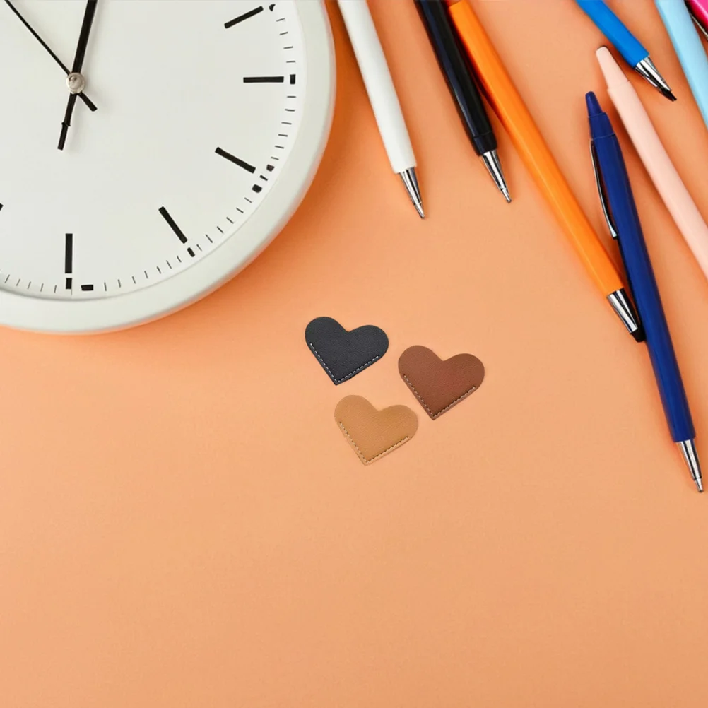 

6Pcs Heart-Shaped PU Bookmarks Stylish Portable Page Markers for Students Book Lovers Teachers Cute Corner Reading