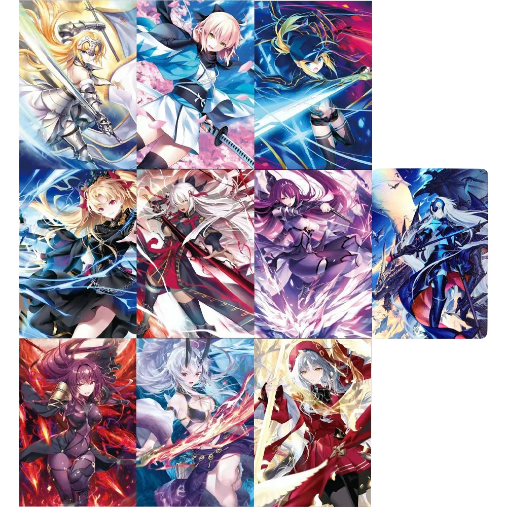 

9+1Pcs/set Fate/Grand Order Refractive Flash Cards FGO Anime Girl ACG Kawaii Game Anime Collection Cards Gifts Toys