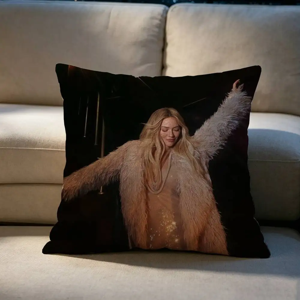 Hilary Duff Luck or Something  Pillow cover Soft Microfiber Pillowcase Home Sofa Decor Surprise Decorative printed.