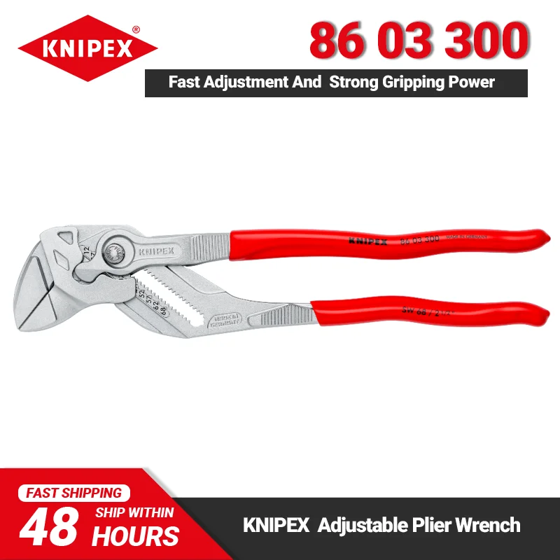 

KNIPEX 86 03 300 Strong Gripping Pliers Wrench 300mm Length Adjustable Clamp Wrench for Pressing and Bending